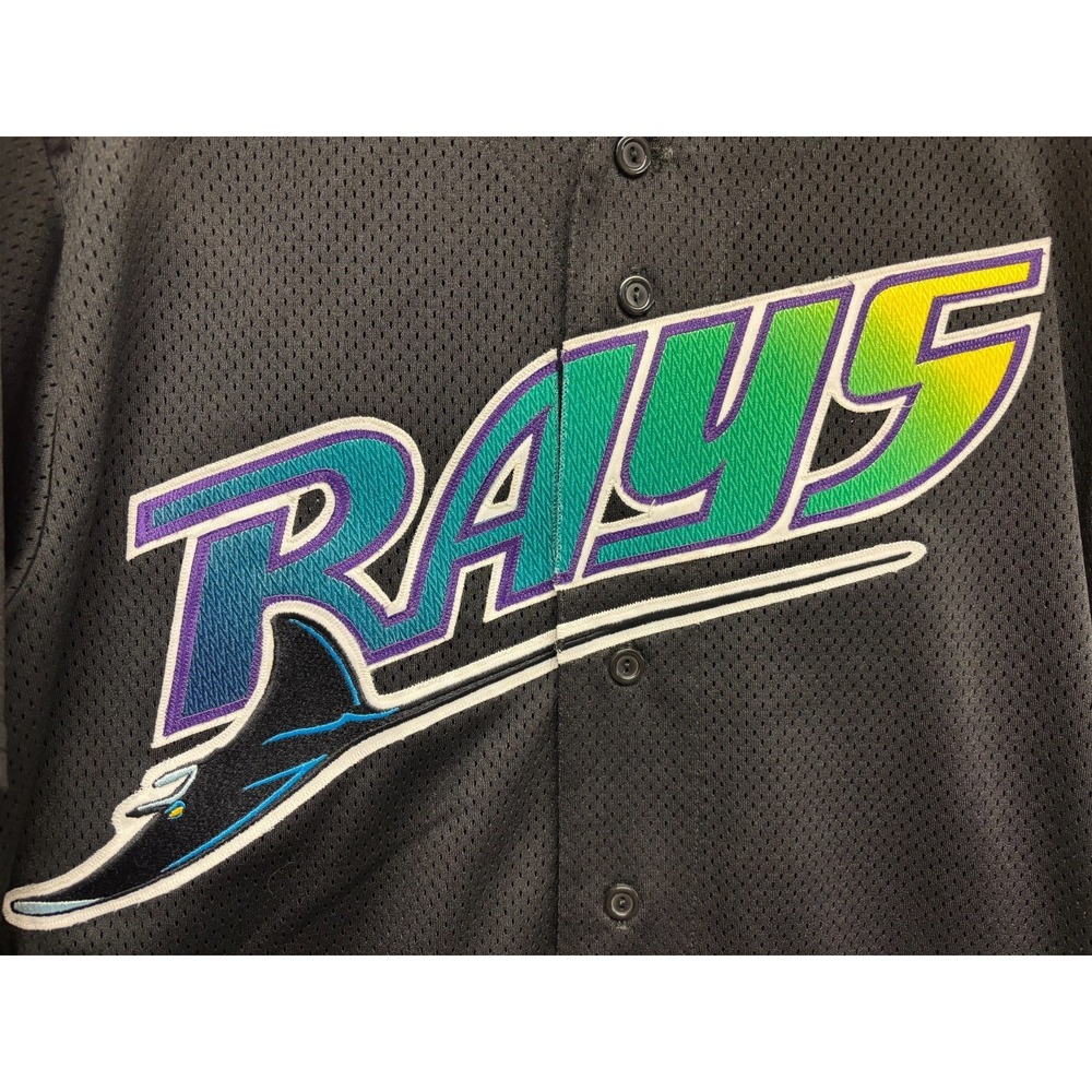 Tampa Bay Devil Rays Majestic MLB Jersey Mens Black Short Sleeve NWT Vintage New - Picture 7 of 11